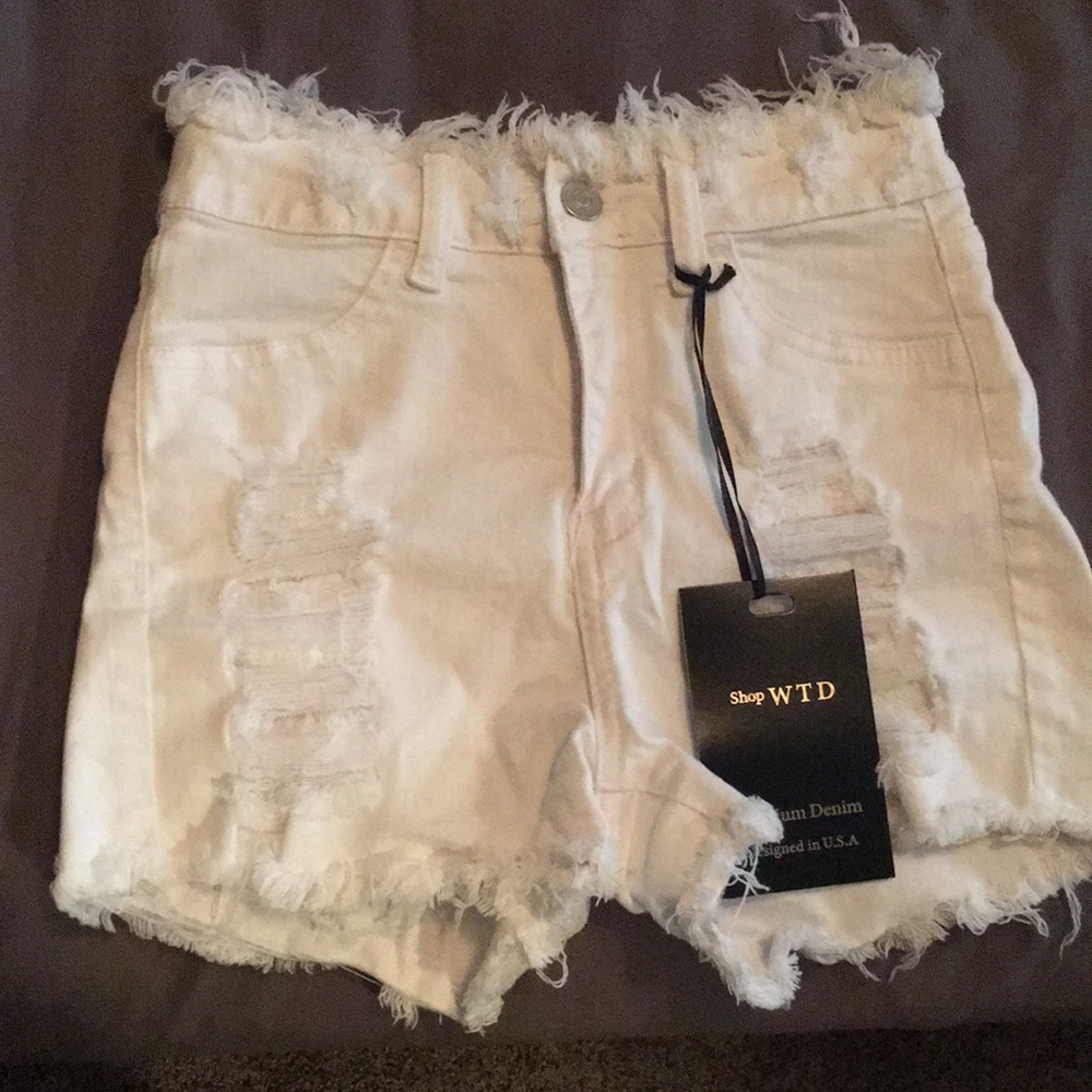 White distressed denim shorts ❤️ brand new